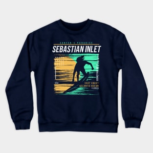 Retro Surfing Sebastian Inlet, Florida // Vintage Surfer Beach // Surfer's Paradise Crewneck Sweatshirt